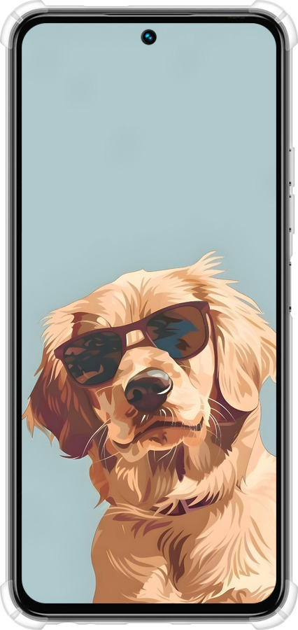 Силикон с усиленными углами чехол Пес в очках для Tecno Spark 30 4G - 6381sp-3894 изображение 