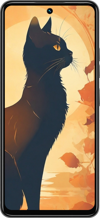 Силіконовий чехол Чорна кішка v2 для Tecno Spark 30 4G - 5830u-3894 изображение 