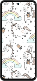 Силиконовый чехол Единорог и кофе для Tecno Spark 30 Pro 4G - 4661u-3895 изображение 