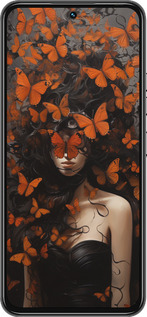 Силиконовый чехол Девушка с оранжевыми бабочками для Tecno Spark 30 Pro 4G - 5941u-3895 изображение 