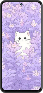 Силиконовый чехол Котик в цветах для Tecno Spark 30 Pro 4G - 6390u-3895 изображение 