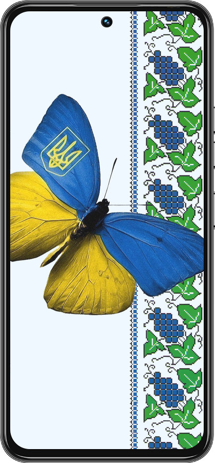 Силиконовый чехол Желто-голубая бабочка для Tecno Spark 30 Pro 4G - 1054u-3895 изображение 