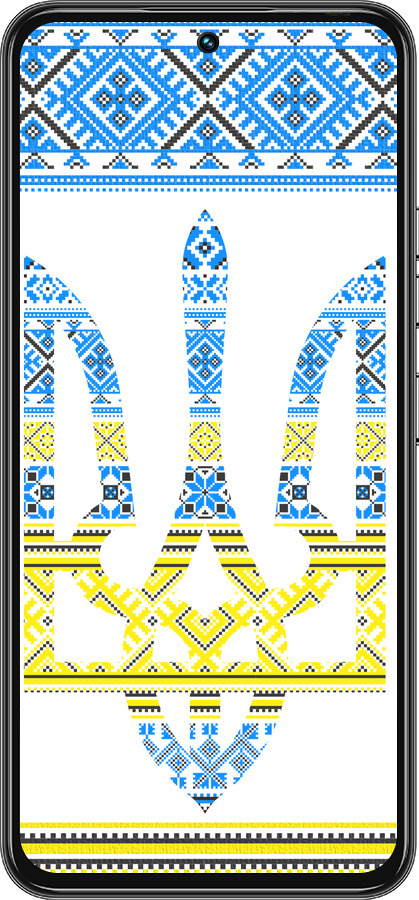 Силиконовый чехол Герб - вышиванка желто-голубая для Tecno Spark 30 Pro 4G - 1197u-3895 изображение 