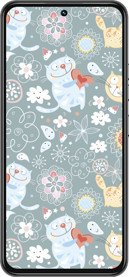 Силиконовый чехол Котята v3 для Tecno Spark 30 Pro 4G - 1223u-3895 изображение 