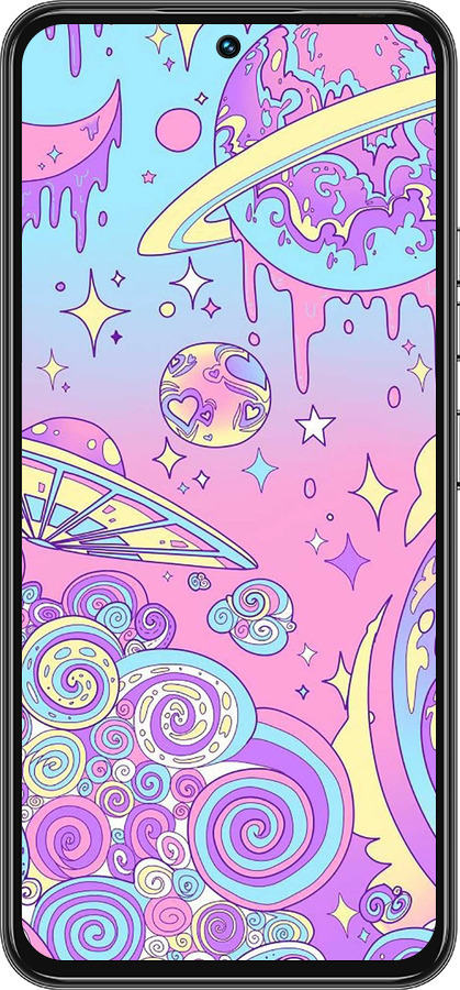 Силиконовый чехол Розовая галактика для Tecno Spark 30 Pro 4G - 4146u-3895 изображение 