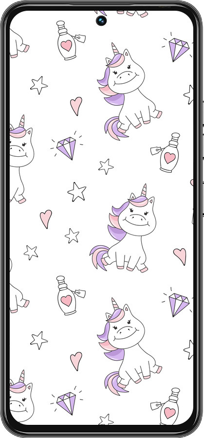 Силиконовый чехол Единорожка v2 для Tecno Spark 30 Pro 4G - 4703u-3895 изображение 