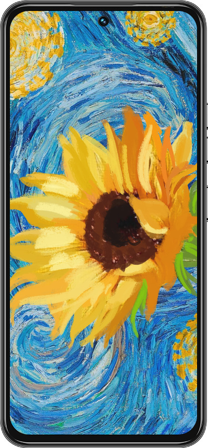 Силіконовий чехол Квіти жовто-блакитні  для Tecno Spark 30 Pro 4G - 5308u-3895 изображение 