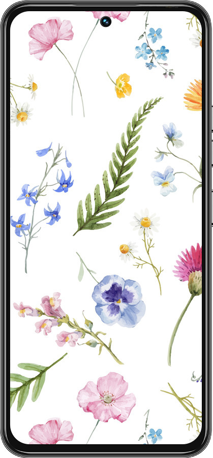 Силиконовый чехол Цветочный фон v2 для Tecno Spark 30 Pro 4G - 5472u-3895 изображение 