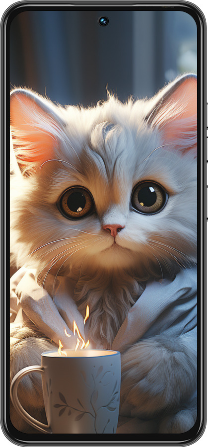 Силіконовий чехол Білий кіт для Tecno Spark 30 Pro 4G - 5646u-3895 изображение 