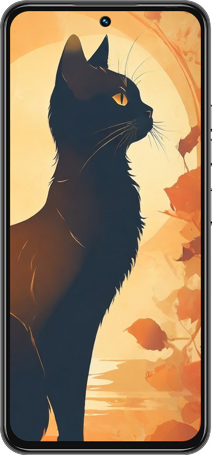 Силиконовый чехол Черная кошка v2 для Tecno Spark 30 Pro 4G - 5830u-3895 изображение 