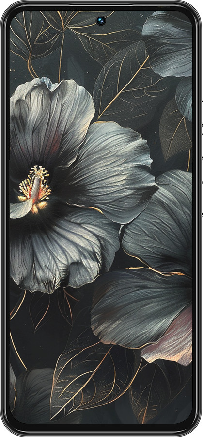 Силиконовый чехол Черные цветы для Tecno Spark 30 Pro 4G - 6031u-3895 изображение 