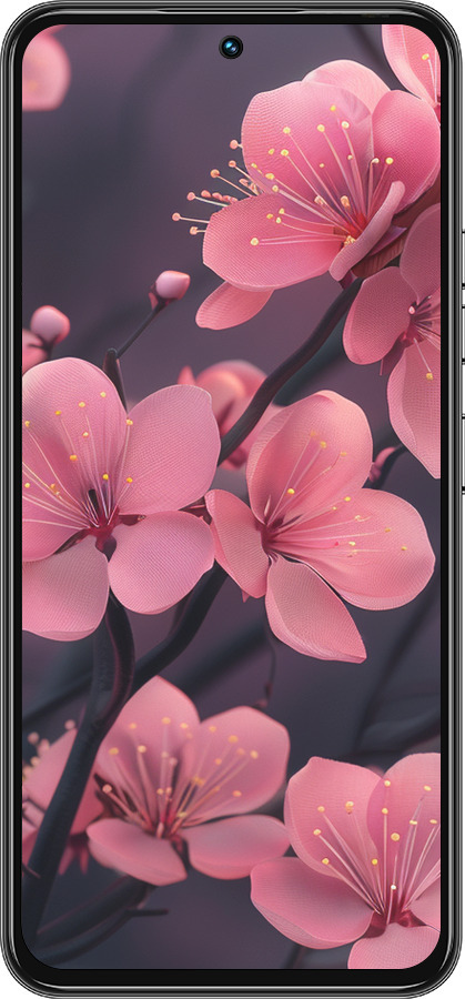 Силиконовый чехол Пурпурная сакура для Tecno Spark 30 Pro 4G - 6075u-3895 изображение 