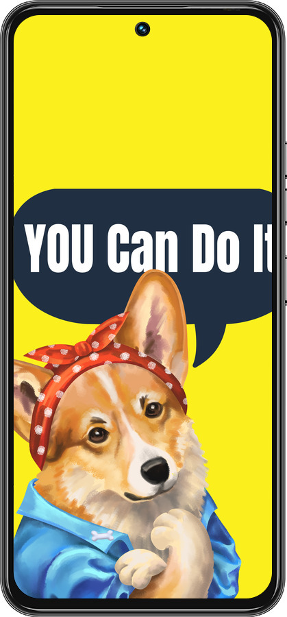 Силиконовый чехол чехол с корги You Can Do It для Tecno Spark 30 Pro 4G - 6184u-3895 изображение 