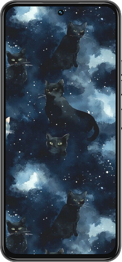 Силиконовый чехол Изображение Кошек с тёмной акварелью для Tecno Spark 30 Pro 4G - 6521u-3895 изображение 