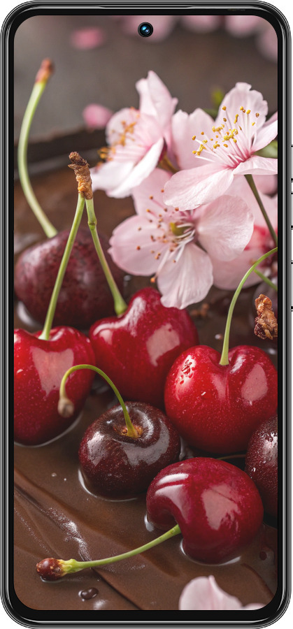 Силіконовий чехол Вишня у шоколаді для Tecno Spark 30 Pro 4G - 6698u-3895 изображение 