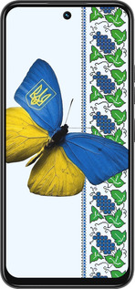 Силіконовий чехол Жовто-блакитний метелик  для Tecno Spark 30C - 1054u-3821 изображение 