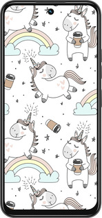 Силиконовый чехол Единорог и кофе для Tecno Spark 30C - 4661u-3821 изображение 