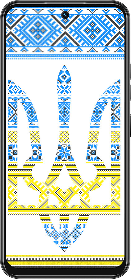 Силиконовый чехол Герб - вышиванка желто-голубая для Tecno Spark 30C - 1197u-3821 изображение 