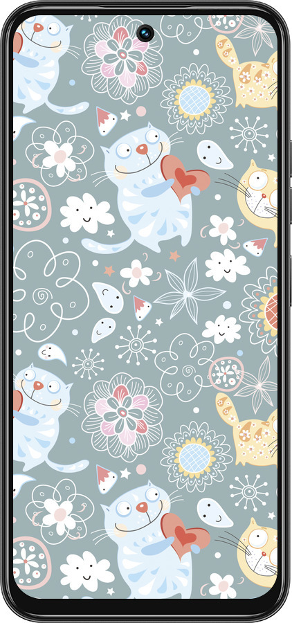 Силиконовый чехол Котята v3 для Tecno Spark 30C - 1223u-3821 изображение 