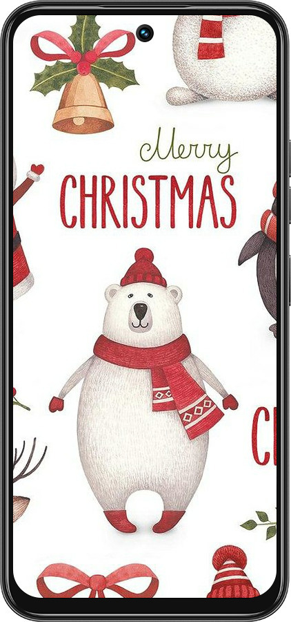Силиконовый чехол Merry Christmas для Tecno Spark 30C - 4106u-3821 изображение 