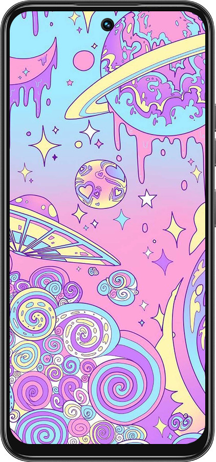 Силіконовий чехол Рожева галактика для Tecno Spark 30C - 4146u-3821 изображение 
