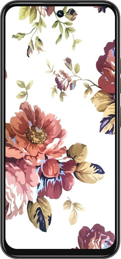 Силиконовый чехол Vintage flowers для Tecno Spark 30C - 4333u-3821 изображение 