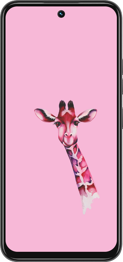 Силиконовый чехол Розовая жирафа для Tecno Spark 30C - 4441u-3821 изображение 