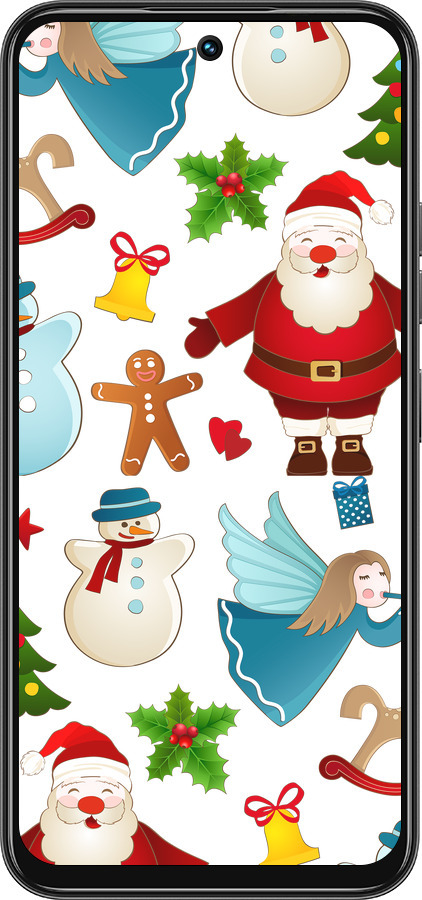 Силиконовый чехол Новогодний 1 для Tecno Spark 30C - 4614u-3821 изображение 