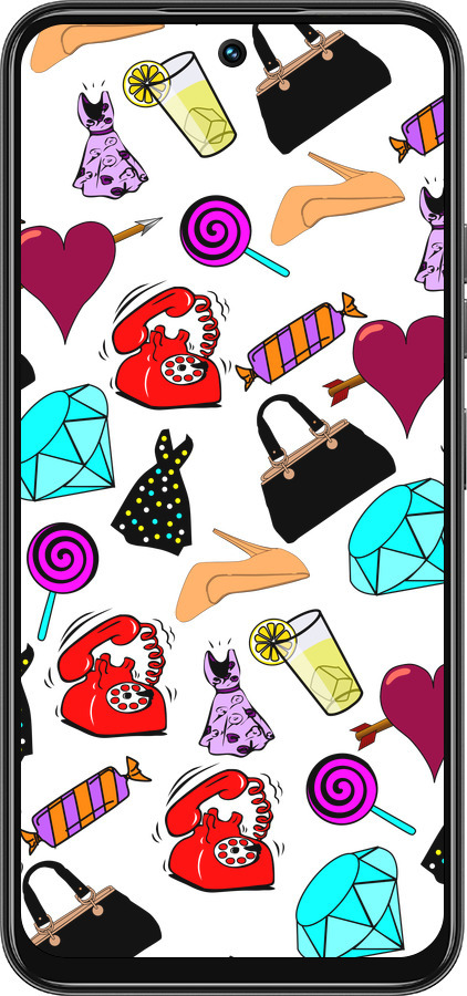 Силиконовый чехол stickers для Tecno Spark 30C - 4757u-3821 изображение 