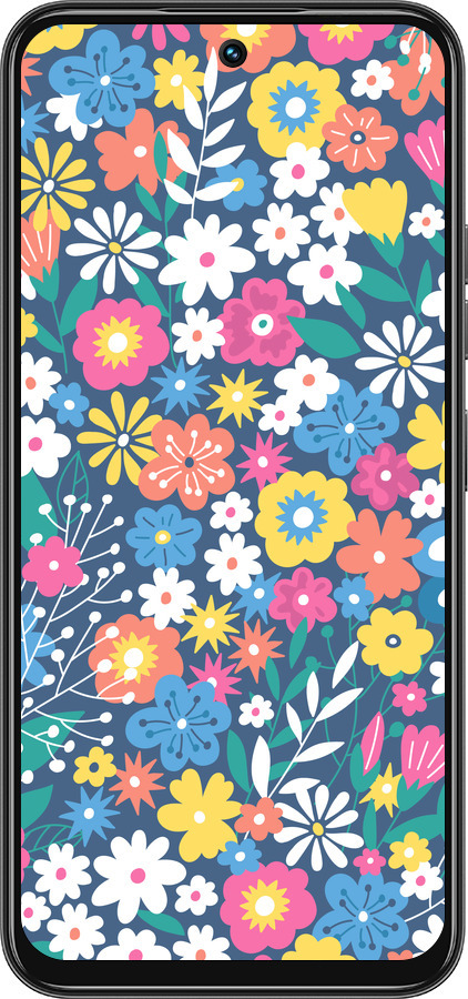 Силиконовый чехол Цветочный фон v4 для Tecno Spark 30C - 5494u-3821 изображение 