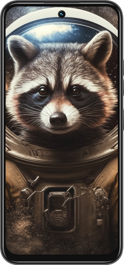 Силиконовый чехол Raccoon austronaut для Tecno Spark 30C - 5581u-3821 изображение 