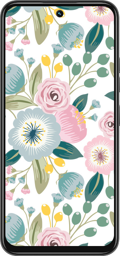 Силиконовый чехол Цветочные обои v2 для Tecno Spark 30C - 5602u-3821 изображение 