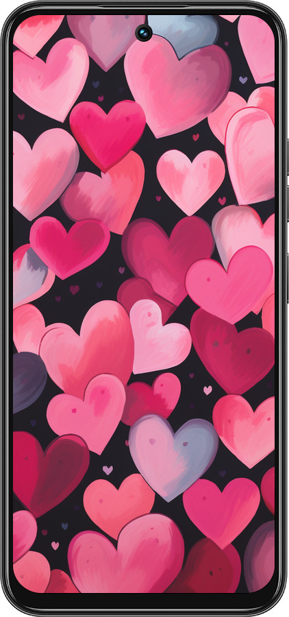 Силиконовый чехол Сердечки 4 для Tecno Spark 30C - 5662u-3821 изображение 