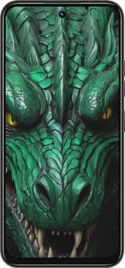Силиконовый чехол Зелёный дракон v2 для Tecno Spark 30C - 5817u-3821 изображение 