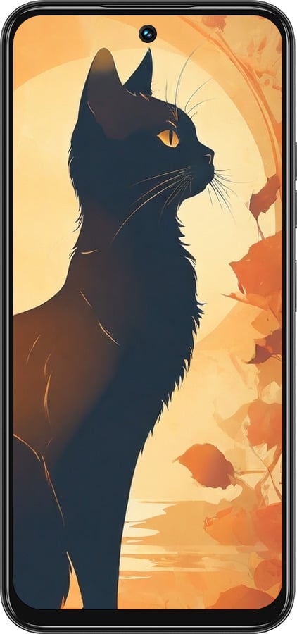 Силиконовый чехол Черная кошка v2 для Tecno Spark 30C - 5830u-3821 изображение 