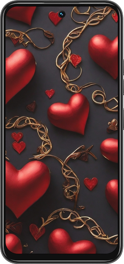Силиконовый чехол Сердечки для Tecno Spark 30C - 5831u-3821 изображение 