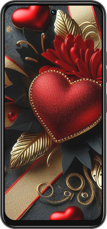 Силіконовий чехол Сердечки v2 для Tecno Spark 30C - 5832u-3821 изображение 