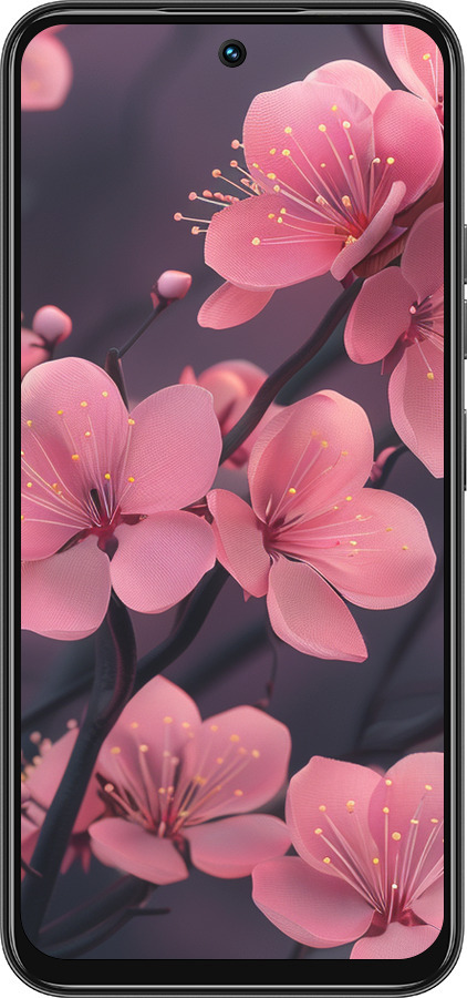 Силіконовий чехол Пурпурова сакура для Tecno Spark 30C - 6075u-3821 изображение 