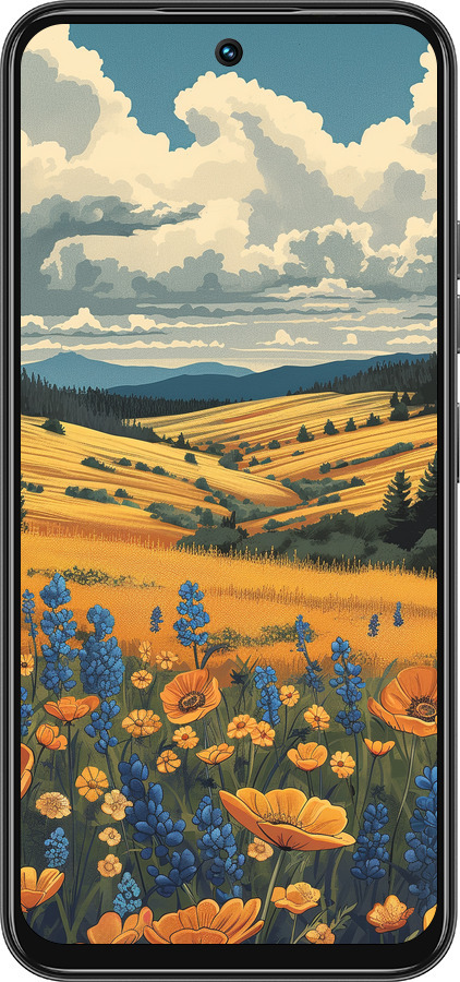 Силиконовый чехол Украинское поле для Tecno Spark 30C - 6082u-3821 изображение 