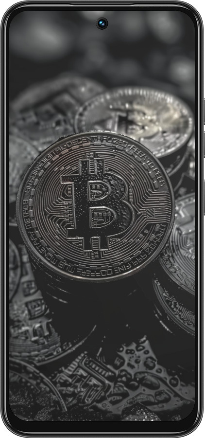 Силіконовий чехол Black Bitcoin для Tecno Spark 30C - 6090u-3821 изображение 