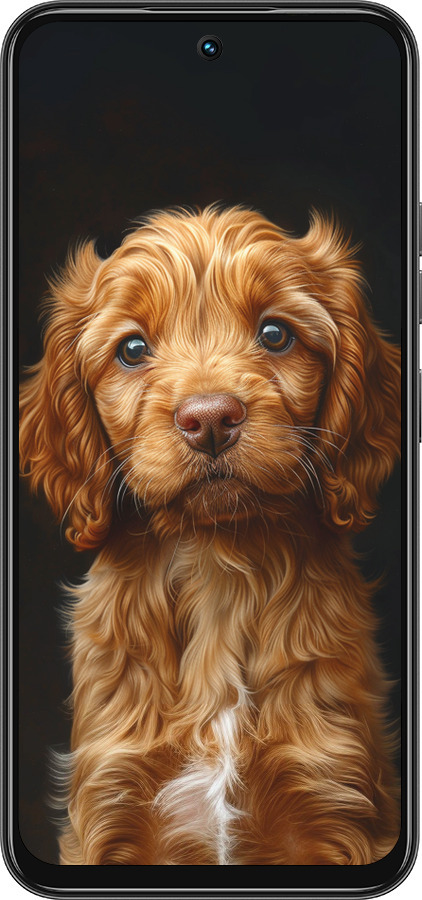 Силиконовый чехол Cocker spaniel на черном фоне для Tecno Spark 30C - 6137u-3821 изображение 