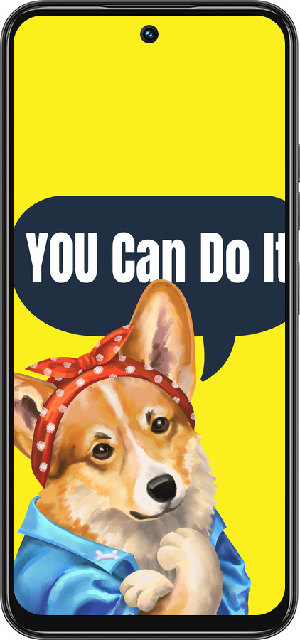 Силиконовый чехол чехол с корги You Can Do It для Tecno Spark 30C - 6184u-3821 изображение 