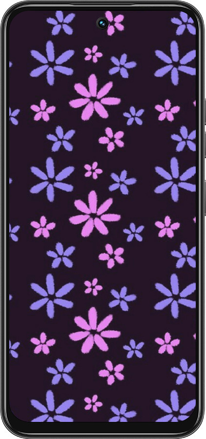 Силіконовий чехол з квітами для Tecno Spark 30C - 6258u-3821 изображение 