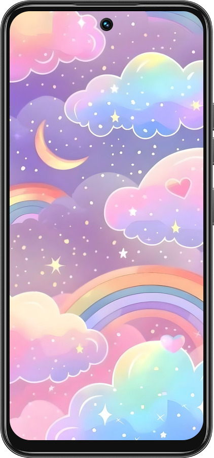 Силіконовий чехол Хмари та веселка для Tecno Spark 30C - 6312u-3821 изображение 