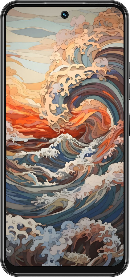 Силиконовый чехол Арт волны для Tecno Spark 30C - 6324u-3821 изображение 