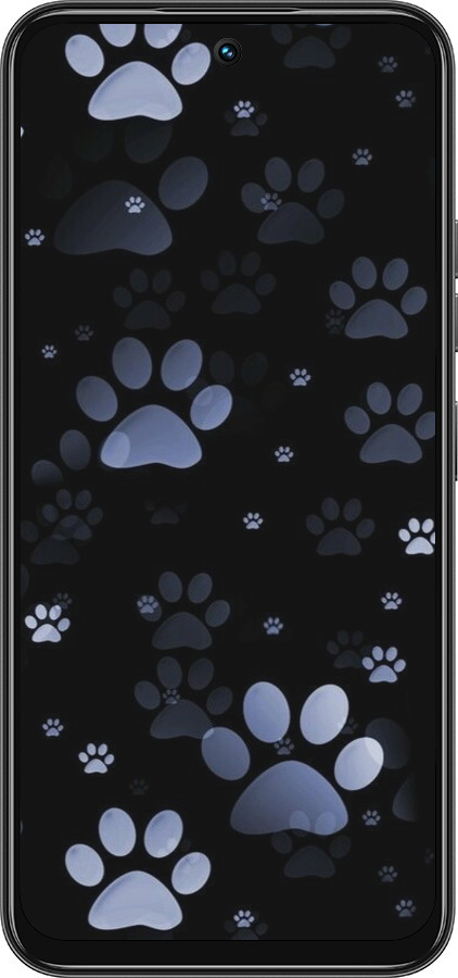 Силиконовый чехол С синими отпечатками лап для Tecno Spark 30C - 6441u-3821 изображение 