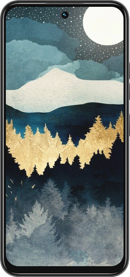 Силиконовый чехол Ночной пейзаж с лесом и горами для Tecno Spark 30C - 6493u-3821 изображение 