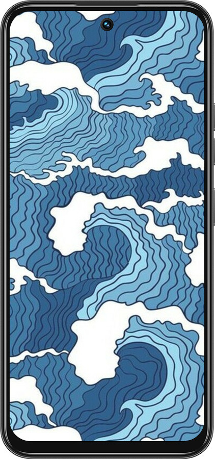 Силіконовий чехол Абстрактний малюнок морських хвиль для Tecno Spark 30C - 6538u-3821 изображение 