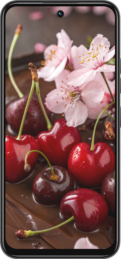 Силіконовий чехол Вишня у шоколаді для Tecno Spark 30C - 6698u-3821 изображение 