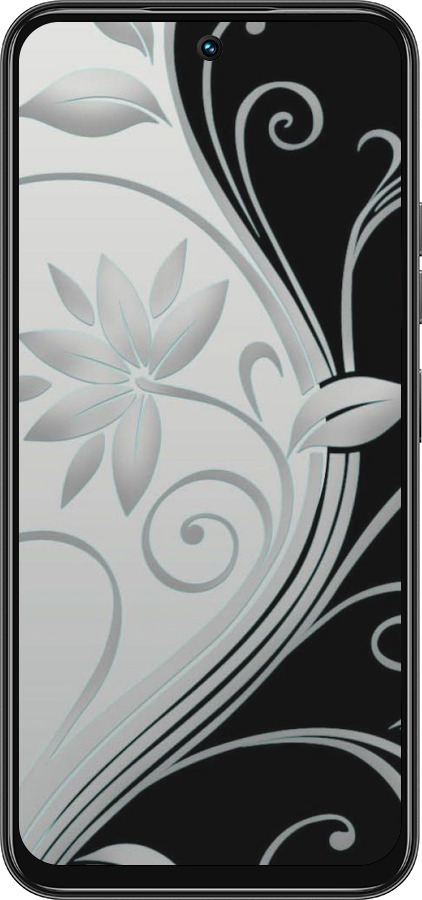 Силиконовый чехол Цветы на чёрно-белом фоне для Tecno Spark 30C - 840u-3821 изображение 